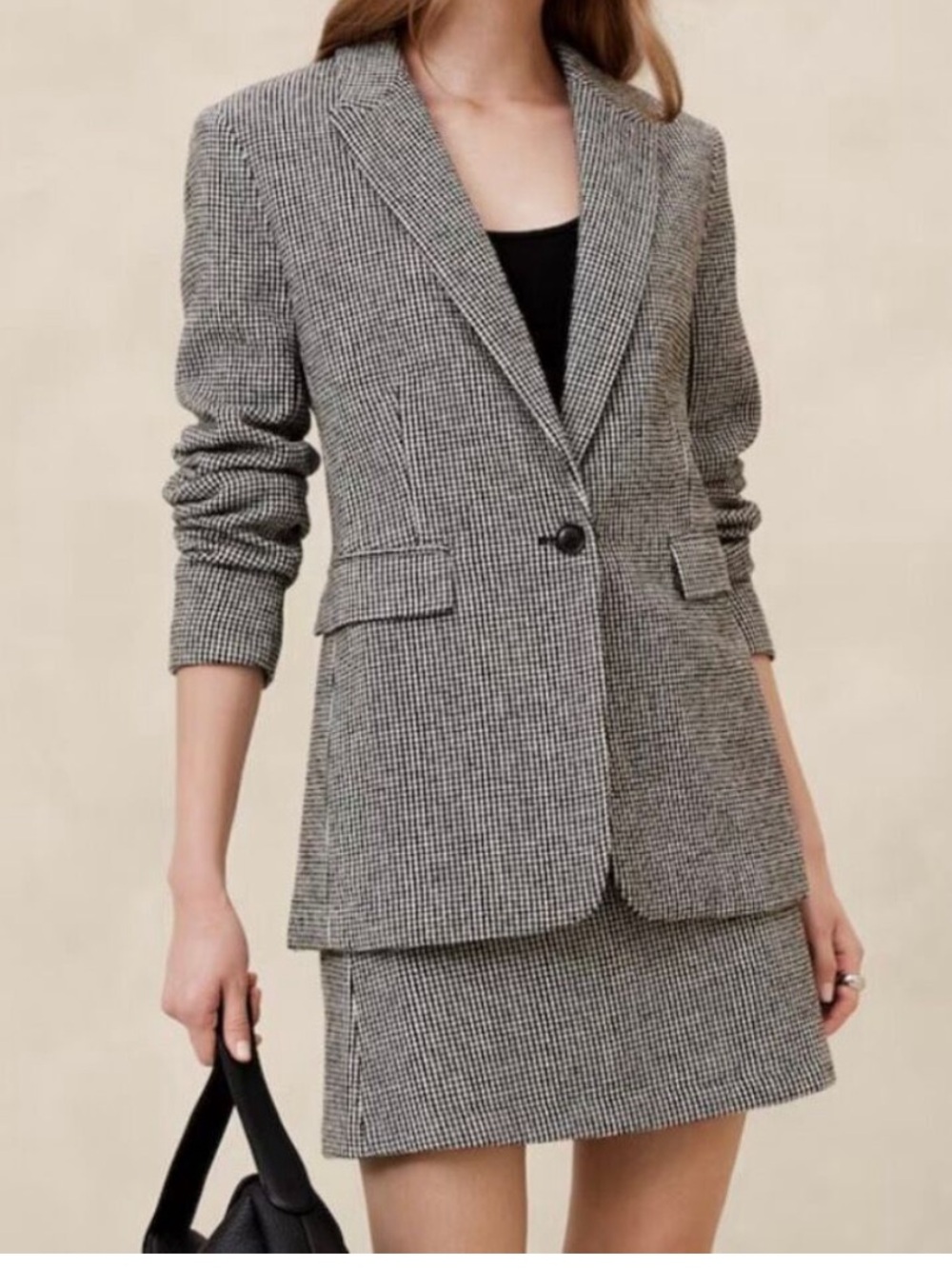 Banana Republic Black and White Houndstooth Blazer - Picture 4 of 5